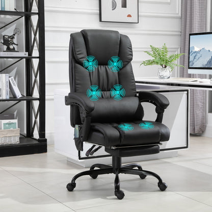 Vinsetto Racing Chair with 6-Point Massage, PU Leather, Electric Recliner, Adjustable Height and Angle, Black