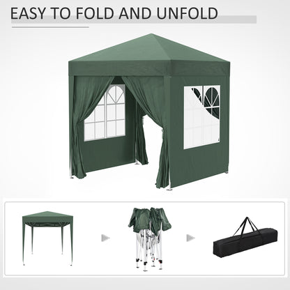 Outsunny Pop Up Gazebo Canopy, size (2 x 2m)-Green