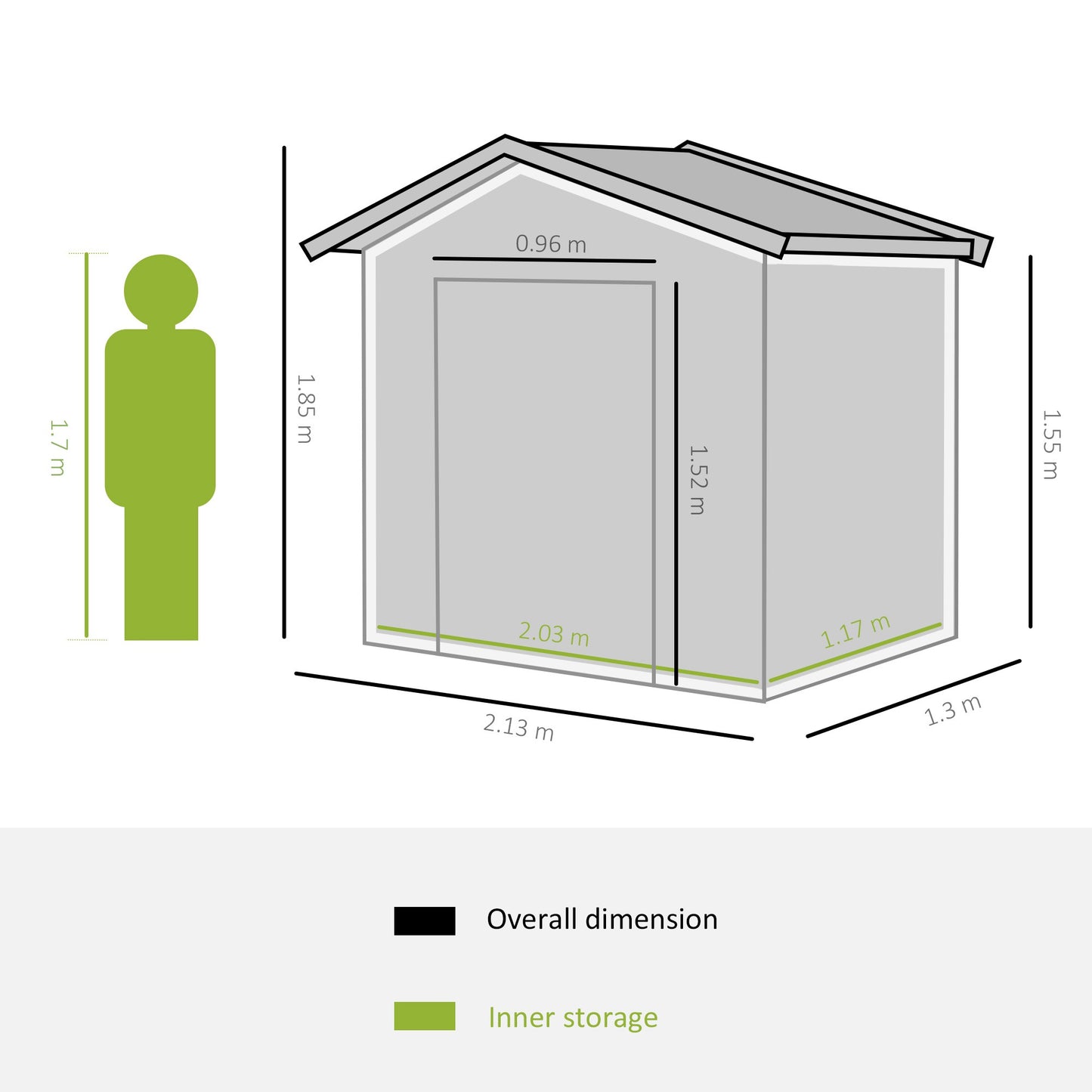 Outsunny 7 x 4 ft Lockable Garden Shed Large Patio Roofed Tool Metal Storage Building Foundation Sheds Box Outdoor Furniture, Yellow