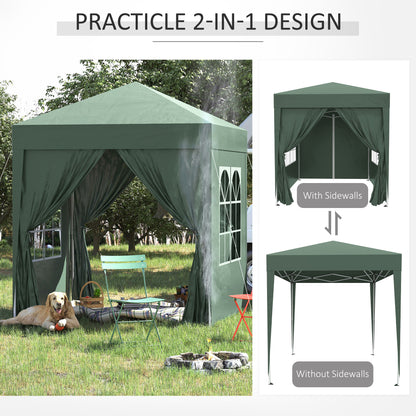 Outsunny Pop Up Gazebo Canopy, size (2 x 2m)-Green