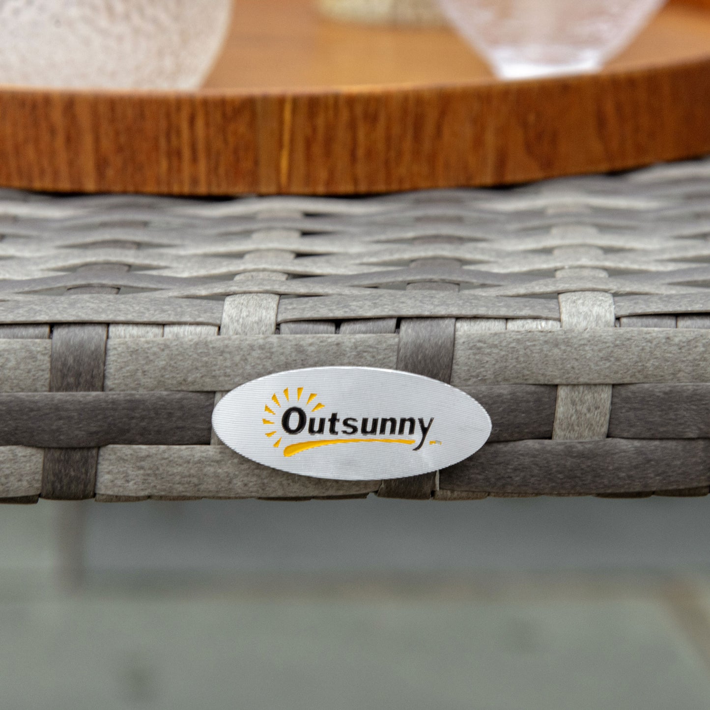 Outsunny Rattan Alfresco Table: Weather-Defying Wicker Companion for Patio, Garden & Balcony, Grey