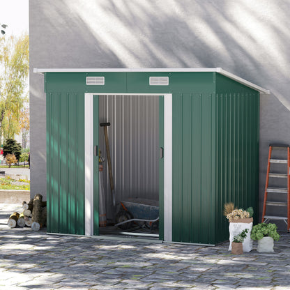 Outsunny 6.8 x 4.3ft Outdoor Garden Storage Shed, Tool Storage Box for Backyard, Patio and Lawn, Green