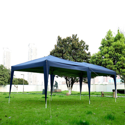 Outsunny 3 x 6m Garden Heavy Duty Water Resistant Pop Up Gazebo Marquee Party Tent Wedding Canopy Awning-Blue