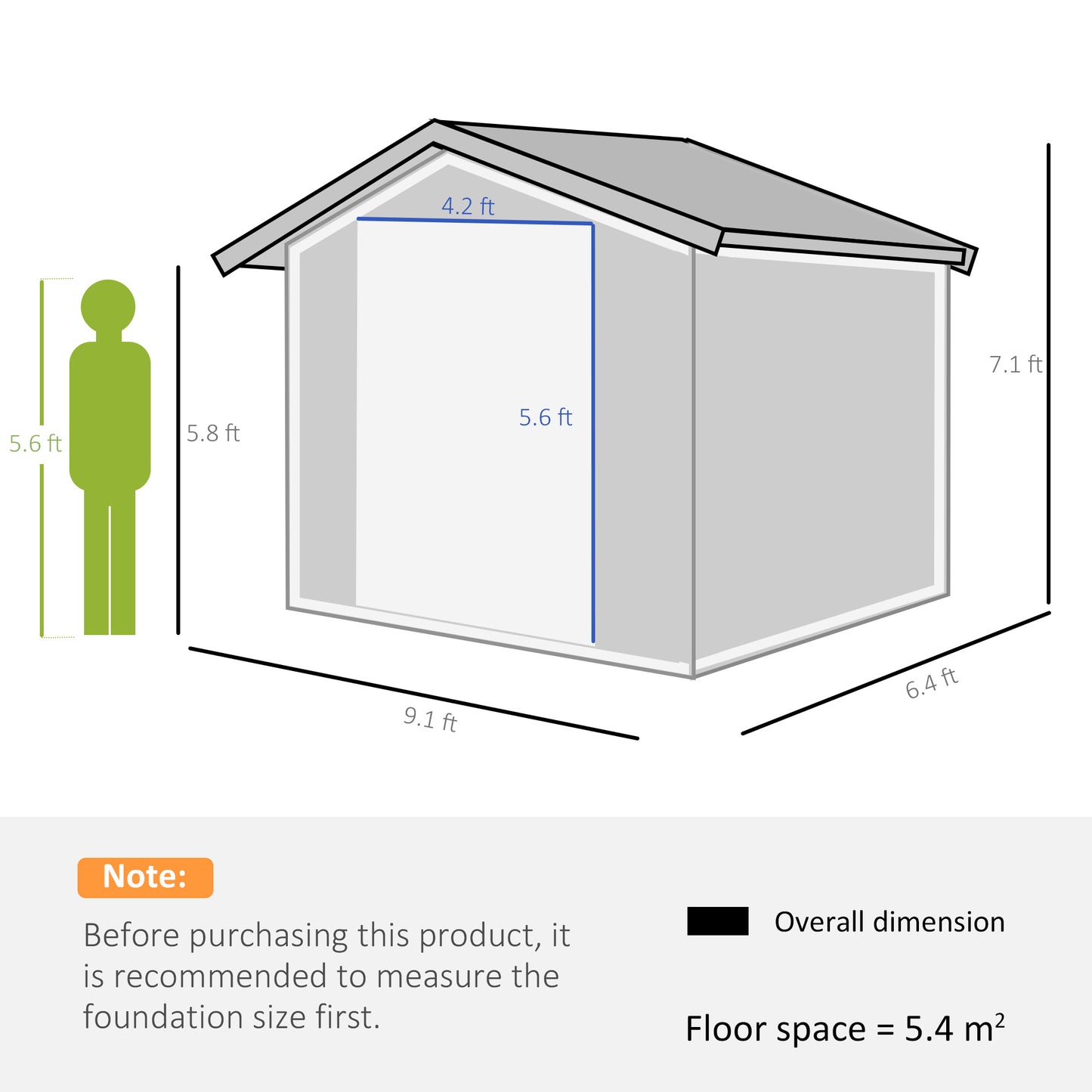 Outsunny 9 x 6.5 ft Metal Garden Storage Shed Apex Store for Gardening Tool with Foundation and Ventilation, Brown with Wood Grain