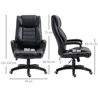 Vinsetto Executive High Back Office Chair with 6-Point Vibration Massage, Extra Padded Swivel, Ergonomic Tilt, Desk Seat, Black