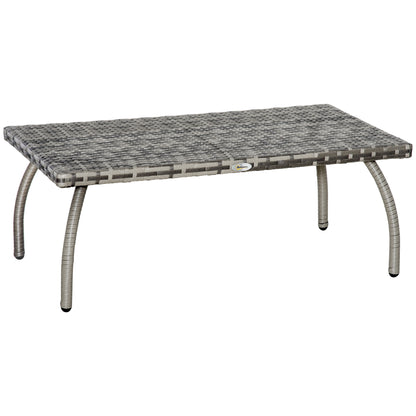 Outsunny Rattan Alfresco Table: Weather-Defying Wicker Companion for Patio, Garden & Balcony, Grey