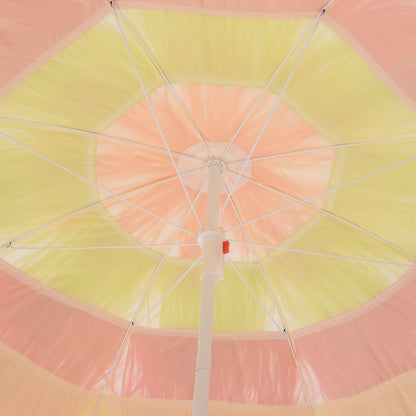 Outsunny Hawaii Beach Umbrella Foldable Parasol-Rainbow