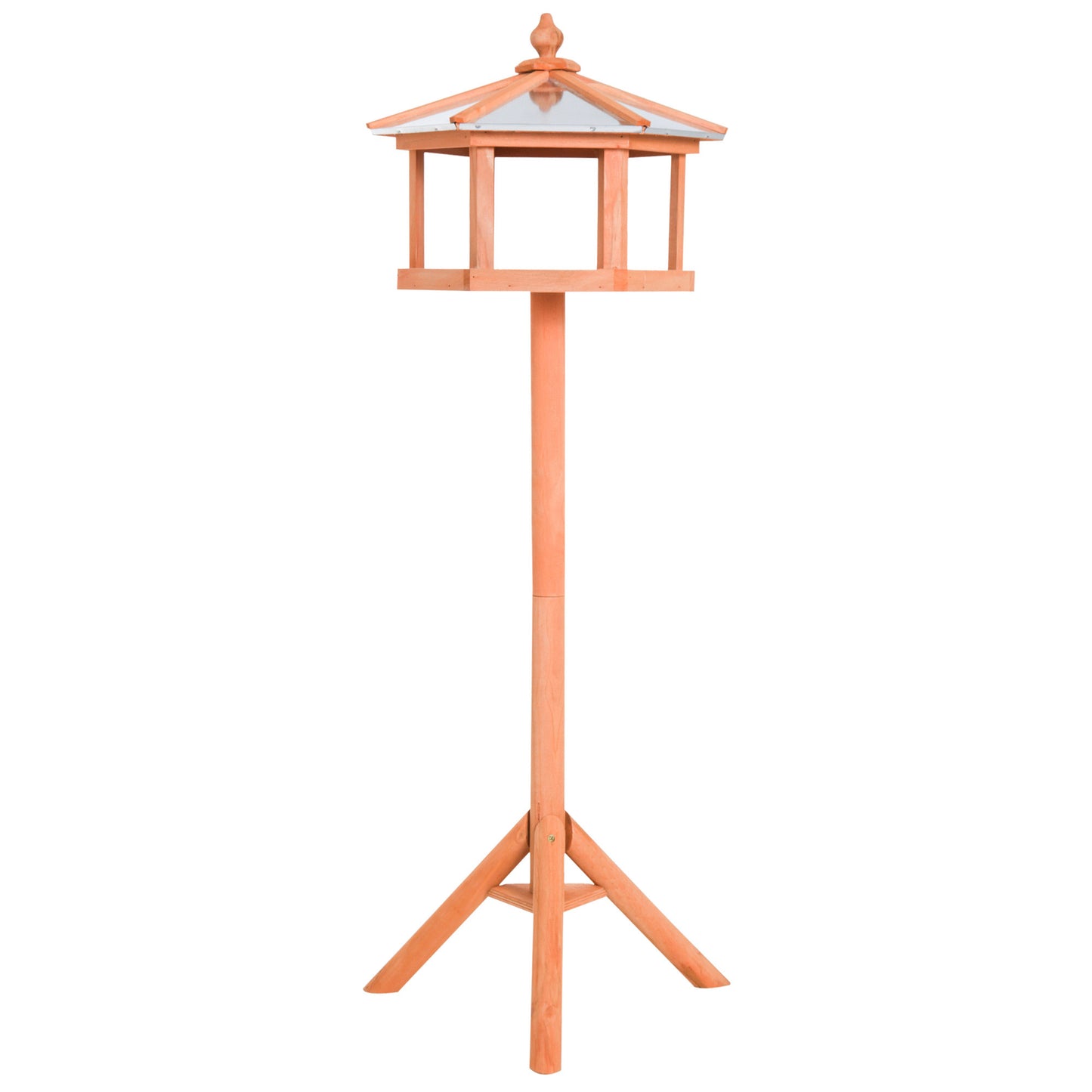 PawHut Deluxe Bird Stand Feeder Table Feeding Station Wooden Garden Wood Coop Parrot Stand 113cm High New