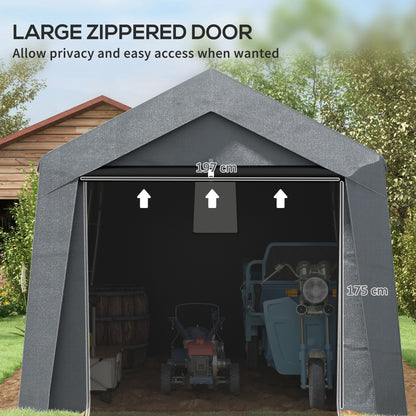 Outsunny 3 x 3(m) Waterproof Portable Shed, Garden Storage Tent with Ventilation Window, for Bike, Motorbike, Garden Tools