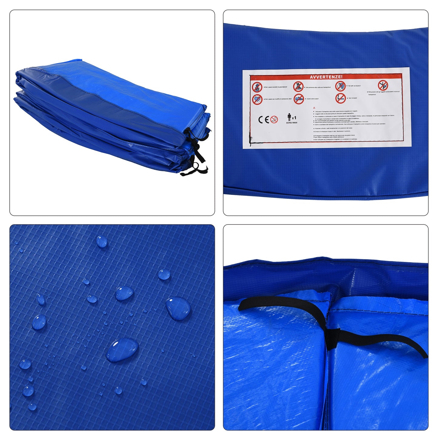 HOMCOM - 244cm Trampoline Pad Pads Replacement Safety Surround Pads Padding - 8ft Blue