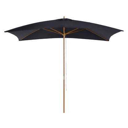 Outsunny 295L x 200W x 255Hcm Wooden Garden Patio Parasol Umbrella-Black