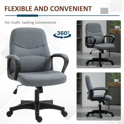 Vinsetto Ergonomic High Back Office Chair with Massage Lumbar Support, Adjustable Height, 360° Swivel, Grey