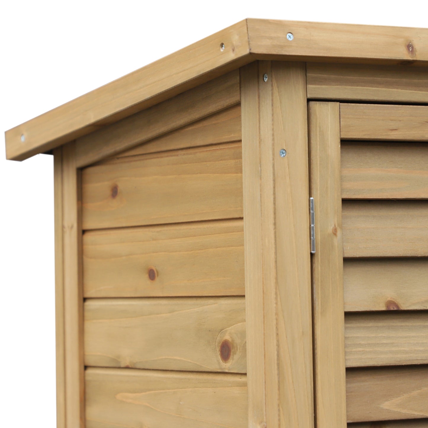 Outsunny Garden Storage Unit Solid Fir Wood Garage Organisation Sturdy Cabinet Outdoor