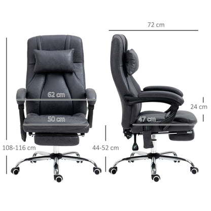 Vinsetto Executive High Back Massage Office Chair, Reclining Desk Chair with Headrest, Footrest, Swivel Wheels, Remote Control