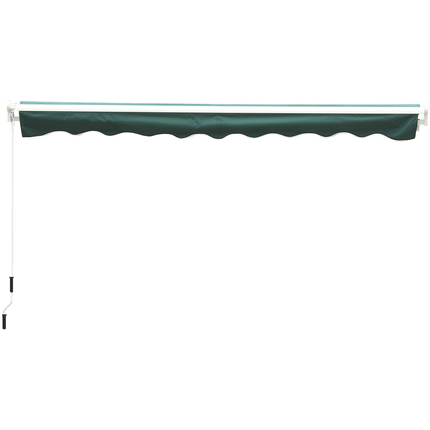 Outsunny 3.5 x 2.5 m Garden Patio Manual Awning Canopy Sun Shade Shelter with Winding Handle - Green