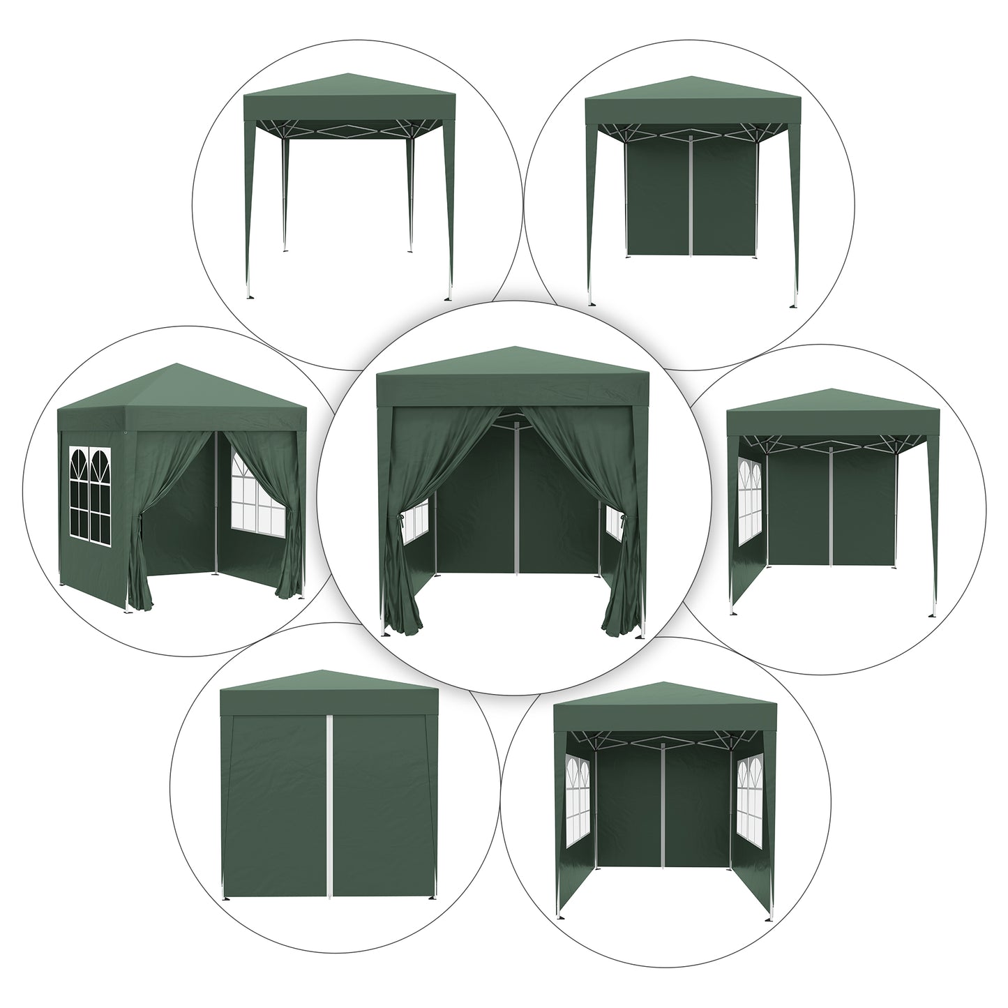 Outsunny Pop Up Gazebo Canopy, size (2 x 2m)-Green