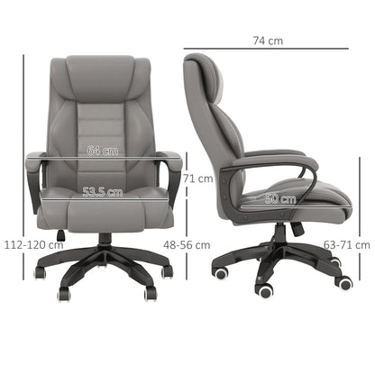 Vinsetto Executive Office Chair with 6-Point Massage, High Back Swivel Seat with Extra Padding, Ergonomic Tilt, Grey