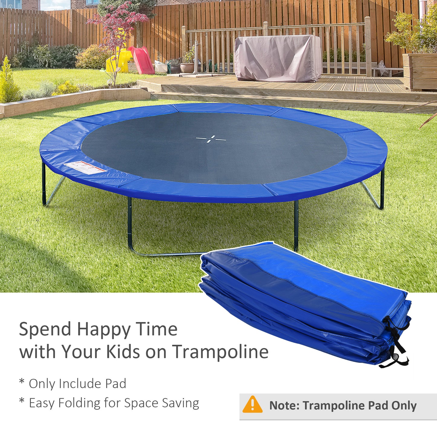 HOMCOM - 244cm Trampoline Pad Pads Replacement Safety Surround Pads Padding - 8ft Blue