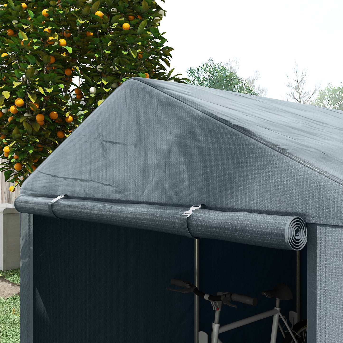 Outsunny 1.6 x 2.2m Garden Storage Shed Tent, with Accessories - Dark Grey