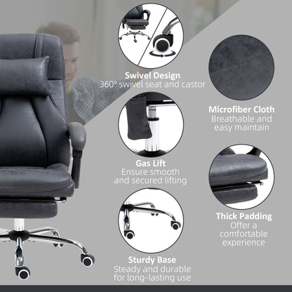 Vinsetto Executive High Back Massage Office Chair, Reclining Desk Chair with Headrest, Footrest, Swivel Wheels, Remote Control