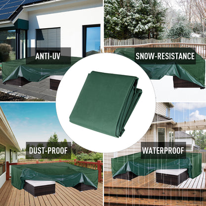 Outsunny UV Rain Protective Rattan Furniture Cover Cube Design Cover for Wicker Rattan Garden 135x135x75cm