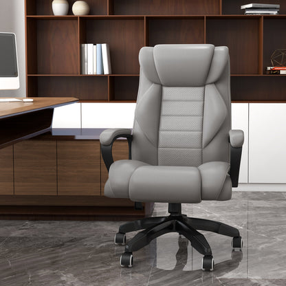 Vinsetto Executive Office Chair with 6-Point Massage, High Back Swivel Seat with Extra Padding, Ergonomic Tilt, Grey