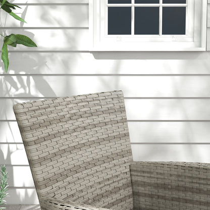 Outsunny Rattan Dining Set: 5 Piece Suite with Cushions & Slatted Table, Ideal for Patio, Lawn, Balcony, Grey