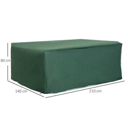 Outsunny 600D Garden Furniture Cover Outdoor Garden Rattan Furniture Protection Oxford Patio Set Cover Waterproof Anti-UV Green 210 x 140 x 80cm