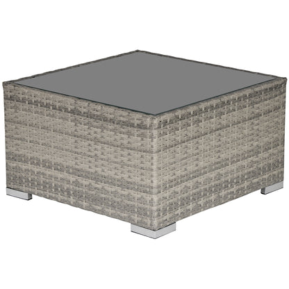 Outsunny Rattan Wicker Patio Coffee Table Ready to Use Outdoor Furniture Suitable for Garden Backyard Grey