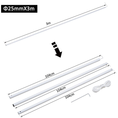 Outsunny Sail Shade Poles W/ Eye Bolt Kit